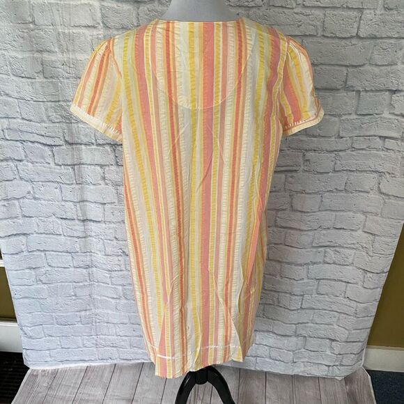 Basic editions women L cotton blend snap closure stripe textured robe - Picture 8 of 12